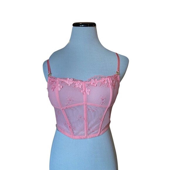 Victorias Secret Dream Angels Corset Top Size S Pink Coquette Fairy Romantic Y2K - Picture 1 of 16